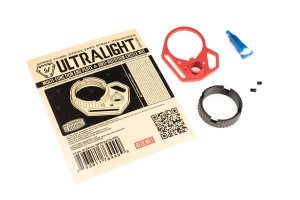 Strike Industries Ultralight 7075-T6 Aluminum Red End Plate & Black Anti-Rotation Castle Nut - AR-10/AR-15 Size