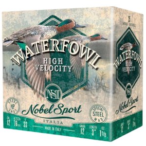 Nobel Sport Steel Waterfowl 12ga 3In 1-1/8oz 1500fps #2 25ct