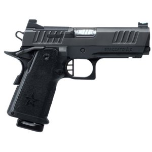 Staccato 2011 C, 9mm, 4.0 Barrel, 2 Magazines, Compact Grip, Optics Ready, DLC Slide, Flat Trigger, X-Series Serrations Pistol