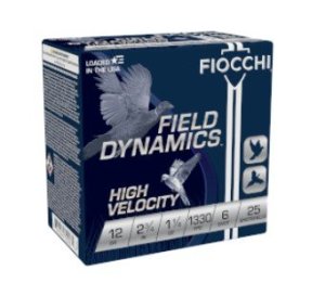 Fiocchi 12GA 2-3/4" 1-1/4 oz. #6 High Velocity Shotgun Ammo
