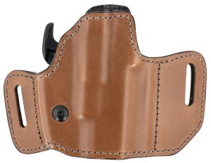 Bianchi 31831 Allusion Assent Pro-Fit OWB Size 11 Tan Leather Belt Slide for S&W M&P Shield/FN FNS Compact/Glock 26/27 Gen1-5 Up to 1.50" Wide Right Hand