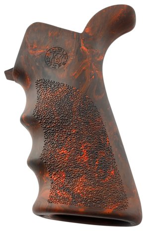 Hogue 15421 OverMolded Rubber Beavertail Grip Red Lava for AR-15 M16