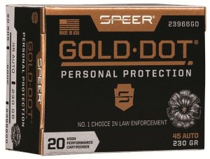 Speer Gold Dot 23966GD 45 ACP 230 Grain Hollow Point 20/Box