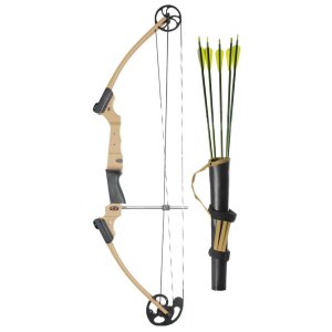 Genesis 12228 Bow Set Sand RH, Quiver, Arm Guard, 5 Arrows, 10-20 lbs