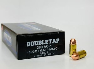 DoubleTap Ammunition 380ACP100FMJ .380 ACP 100gr FMJ 50 Rounds