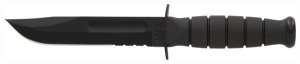 KA-BAR 1259 Short Fixed Knife Combo Edge Kraton Handle Nylon Sheath