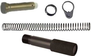 J&E Machine PS-BTP-COMBO Pistol Buffer Tube Kit Black 7075 Aluminum