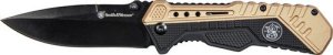 Smith & Wesson 1084303 Knife 3.5 In Black Blade Black/FDE Handle