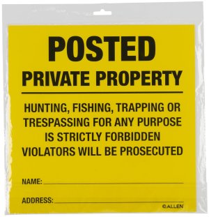 Allen Posted No Trespassing Yard Sign 12 x 12 12/ct