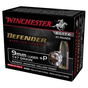 Winchester Defender Elite 9 mm Luger +P 147 gr Bonded Jacket HP