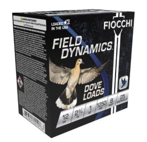Fiocchi 12GT8 Field Dynamics Dove & Quail 12ga 2.75" 1oz 8 Shot 25 Rounds
