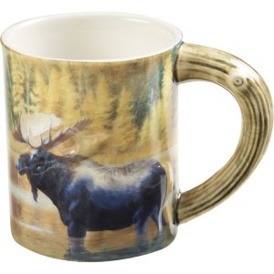 Wild Wings 8955791011 Sculpted Mug The Loner Moose 16 oz Stoneware