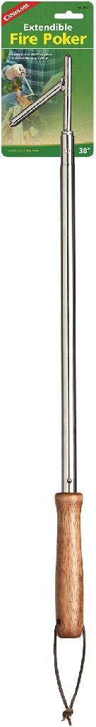 COGHLAN'S 1577 Extendible Fire Poker 17-30' Wood Handle Chrome