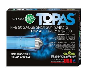 Brenneke SL202TOPN TOPAS 20Ga 2.75" 1/2oz Sabot Slug 1903fps 5/Box