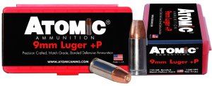 Atomic Ammunition 00454 9mm Luger +P 124gr Bonded Hollow Point 20/Box
