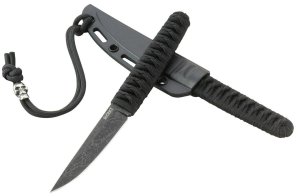 CRKT 2367 Obake 3.64" Fixed Blade Acid Etched TiCN SS Black Handle