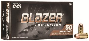 CCI Blazer Brass 40 S&W 165 Grain FMJ Ammo 50 Round Box