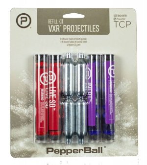 UTS PepperBall TCP VXR Refill Kit with Inert Live Projectiles and CO2