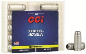 CCI 3740 Pest Control Shotshell 40 S&W 88 gr 1250 fps #9 Shot 10 Bx/20 Cs