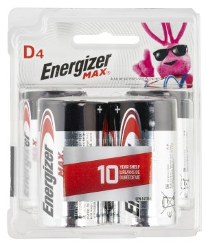 Energizer D Max Alkaline Batteries 4 Pack 1.5V E95BP4
