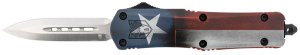 CobraTec MCTXFS3DAGNS FS-3 Texas Flag 3" D2 Steel OTF Dagger Knife