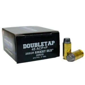 Double Tap Hardcast Solid Handgun Ammunition .45 Auto(+P) 255gr SWC 875