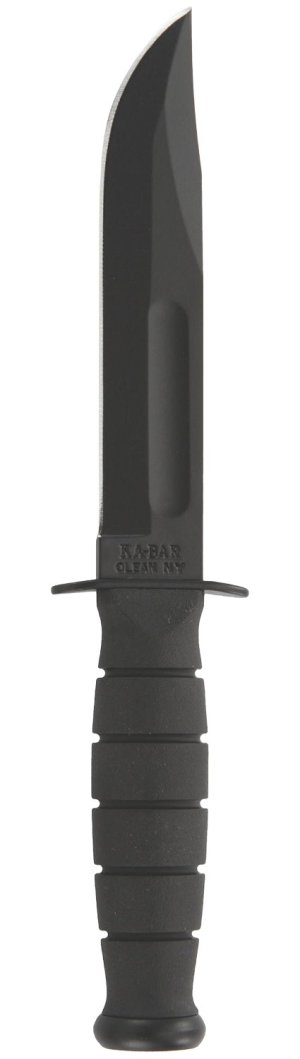 Ka-Bar 1256 Fighting Utility Knife 5.25 in 1095 Cro-Van Black Blade