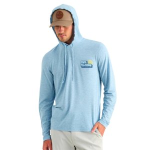 HUK Drift Long Sleeve Hoodie Shipyard Heather 2XL Quick-Dry