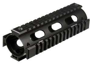 UTG Pro MTU001 Quad Rail Handguard Drop-In Aluminum Black Anodized