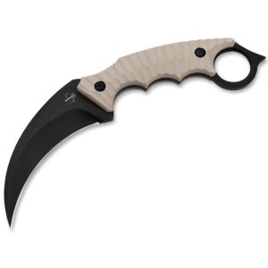 Boker Plus Spike Karambit 440A Black Blade Khaki G10 Handle