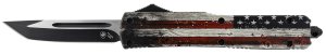 Templar M-WUS-23-1 OTF Slim Wood US Flag Tanto Black 3.5" Blade