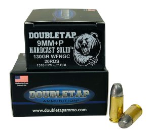 DoubleTap 9MM130HC 9mm +P 130gr Hardcast Solid 20 Rounds