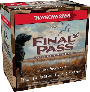 Winchester Final Pass Shotshells 12ga 3 1-1/4oz 1400 fps #2.5 & #4 Shot 25/ct