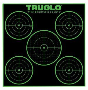 TruGlo TG11A25 Tru-See 5-Bullseye Self-Adhesive Targets 12"x12" 25 Pack
