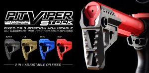 Strike Industries Pit Viper Stock FDE Aluminum AR Platforms