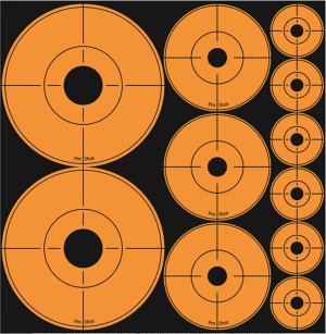 Pro-Shot ASSORTEDDOT Peel & Stick Target Dots Black/Orange 10 Pack