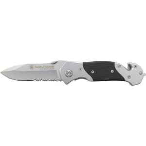 Smith & Wesson 1st Response Folding Knife 3.3 In Blade Black and Silver