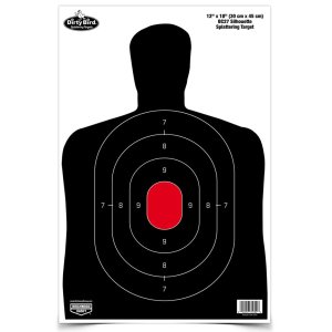 Birchwood Casey Dirty Bird BC-27 Silhouette Tagboard Hanging Pistol 12" x 18" Black/White 8 Per Pkg