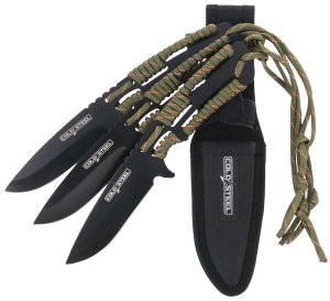 Cold Steel CSTH44KVD3PK Throwing Knives Set, 4.4" 420 Steel, Black Oxide