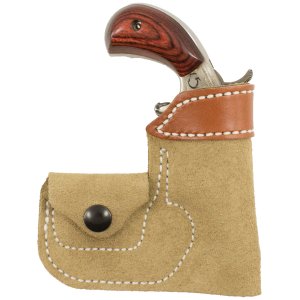 DeSantis 109NAX4Z0 Pocket Holster, Leather, Tan, Ambidextrous, Ammo Pouch