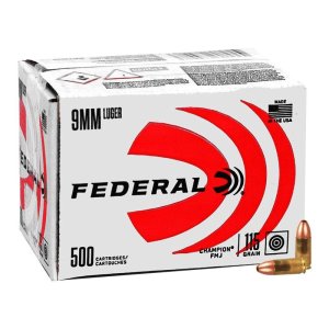 Federal C9115A500 9mm 115gr FMJ Ammo 500rd Bulk Pack