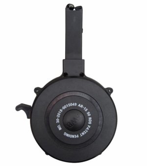 RED WHITE AND BLUE AR-15 .223 Remington 50Rd Drum Magazine Black