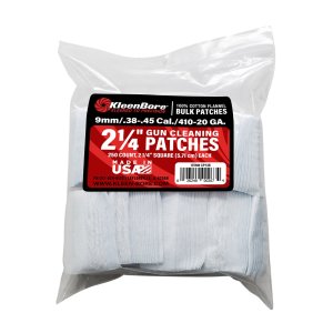 KleenBore SuperShooter Patch .38-.45/.410-20 Gauge 2.25" Square Cotton 250