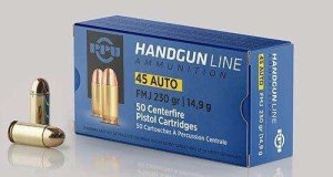 PPU PPH45F Handgun 45ACP 230gr Full Metal Jacket 50 Per Box/10 Case