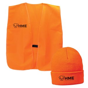 HME HME-VESTKC-OR Orange Vest & Beanie Combo, One Size, Polyester/Acrylic