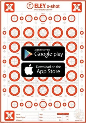 Eley X-Shot Targets 25 Pack Shooting Targets Paper 650911901028