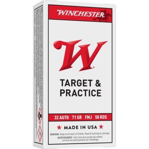 Winchester USA 32 ACP 71gr FMJ Handgun Ammo - 50 Rounds