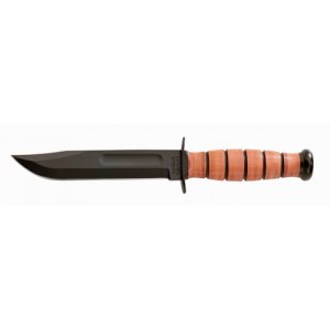 KA-BAR 1251 Short Utility Knife 5.25" 1095 Cro-Van Leather Handle