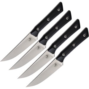 Microtech 3600-10SETBK 4.5 In SE Steak Knife Set Stonewash Black G-10