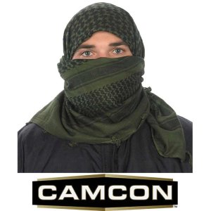 Shemagh Desert Wrap Tactical Scarf OD/Black 100% Cotton 42x42in